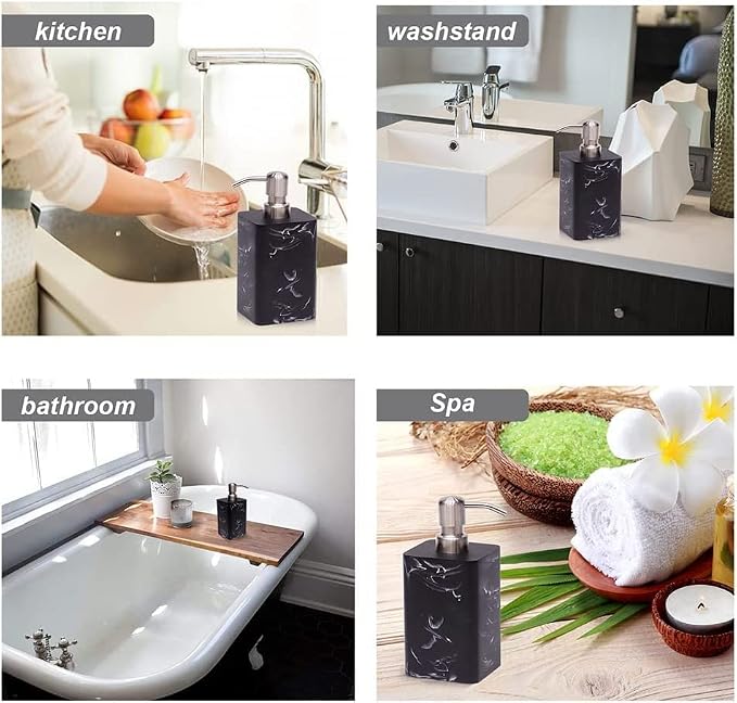 15 Oz Marble Style Resin Soap Dispenser - Image 8