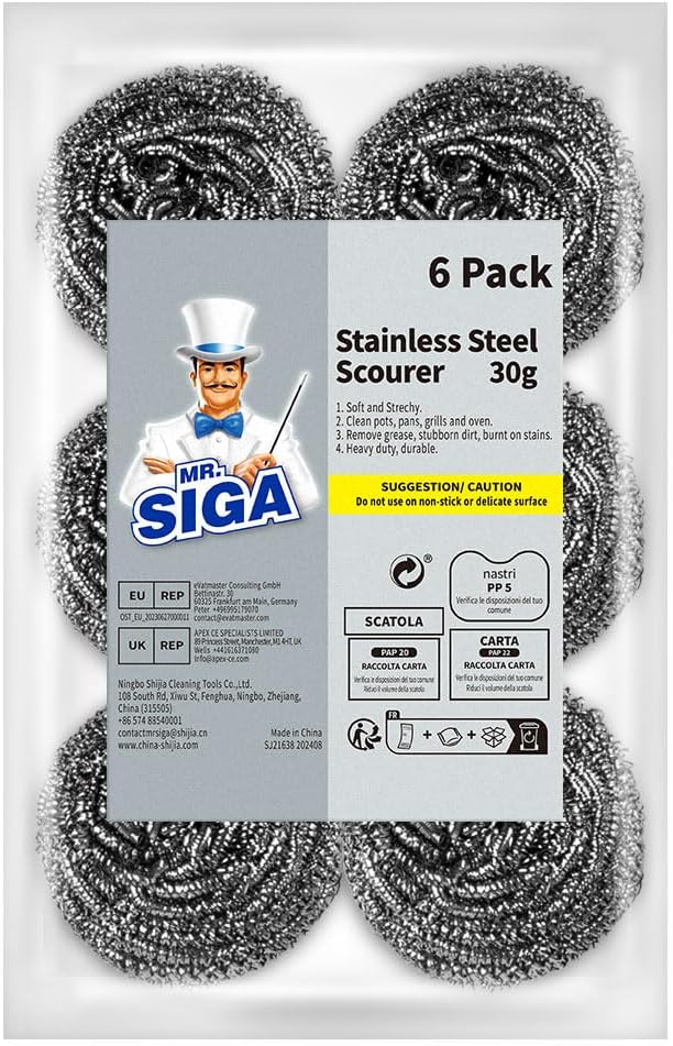 MR.SIGA Stainless Steel Scourer, Steel Wool Scrubbers, metal scrubbers by MRSIGA