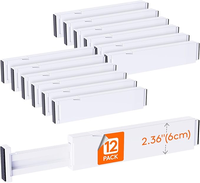 Lifewit 2.36" Upgrade Kitchen Drawer Dividers, Adjustable Drawer Organizer | 12 by Lifewit