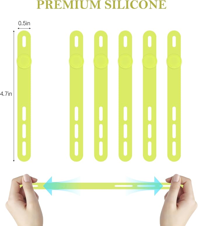 Donruby 30Pcs Silicone Cable Ties, Reusable Cord Organizer Straps, 4.7" - Image 2