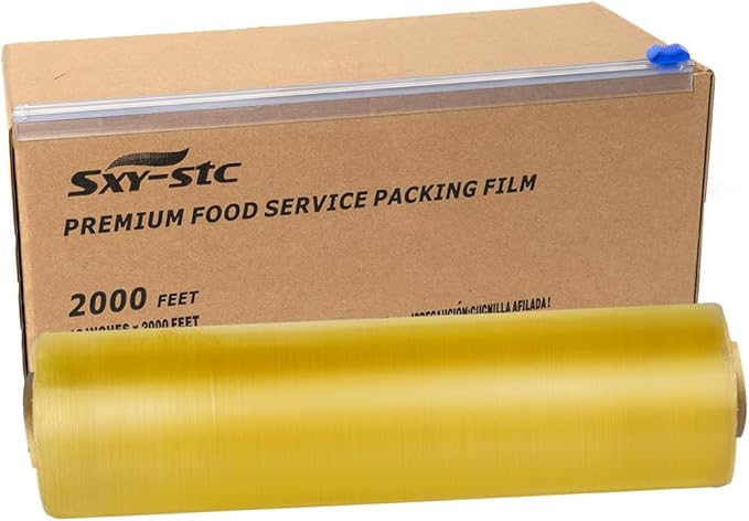 12 Inch x 2000 Feet Plastic Cling Wrap Pack of 2 by SXY-STC