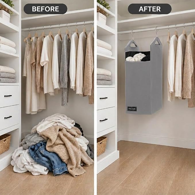 Hanging Laundry Hamper Bag, Space Saving Laundry Basket, Heavy Duty Hanger - Image 8