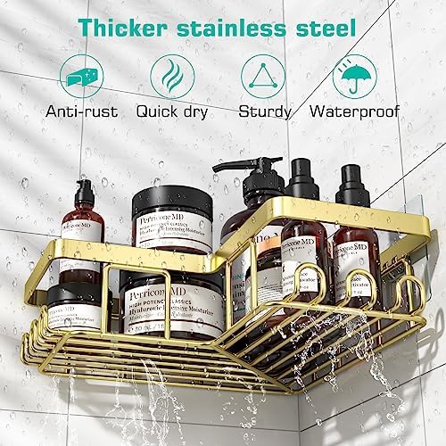 YASONIC Corner Shower Caddy, Rustproof Stainless Steel Shower Organizer - Image 3