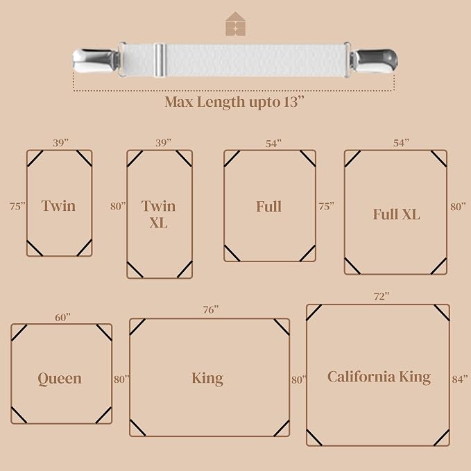 FeelAtHome 8-Piece White Bed Sheet Clips - Image 5