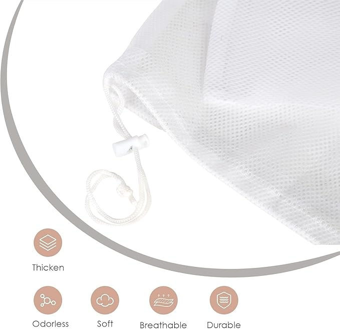 2-Pack Large Mesh Laundry Bag, 24x36 Inch White - Image 6