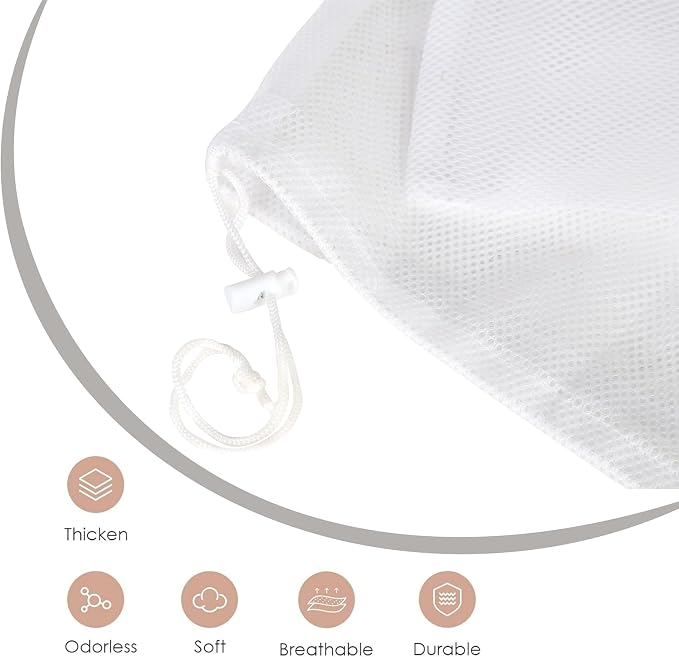 2-Pack Large Mesh Laundry Bag, 27x36 Inch White - Image 4