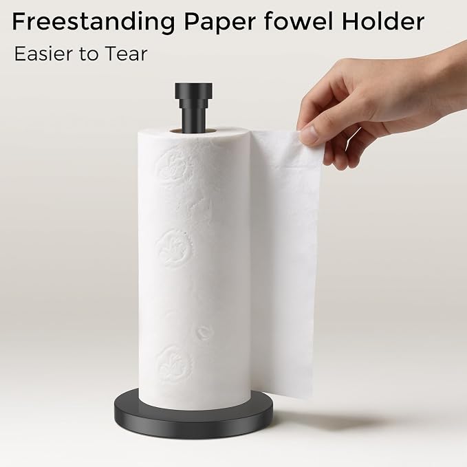 Black Paper Towel Holder Countertop, Freestanding Paper Towel Stand - Image 7