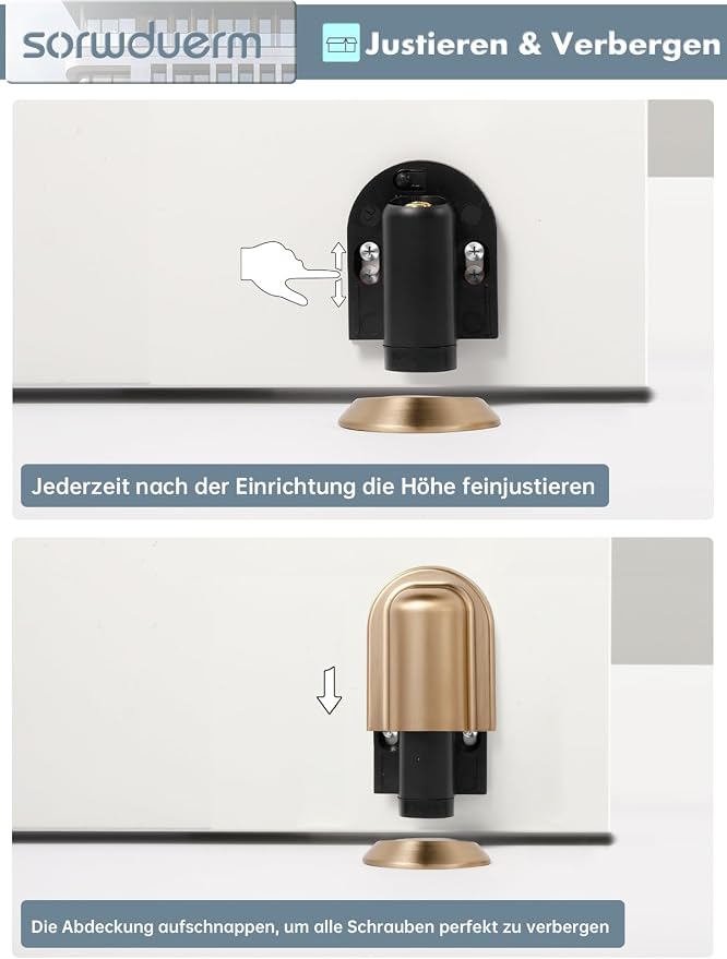 1 Pack Champagne Bronze Door Stopper Magnetic Door Cathc Matte Black Floor - Image 5