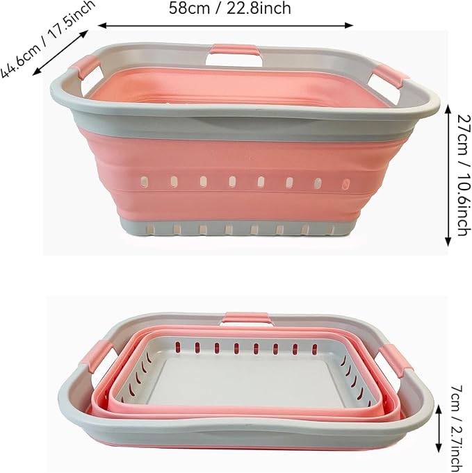SAMMART 42L Collapsible Plastic Laundry Basket - Image 2