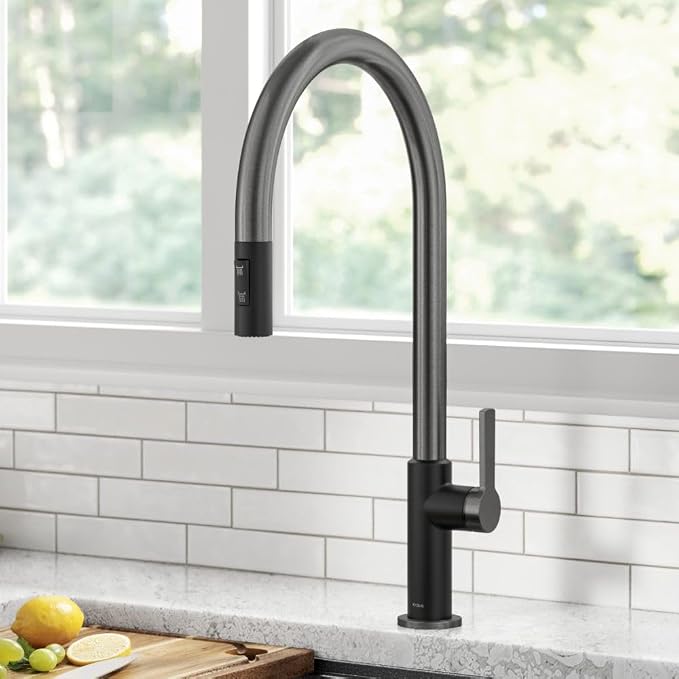 KRAUS Oletto High-Arc Single Handle Pull-Down Kitchen Faucet in Matte - Image 3