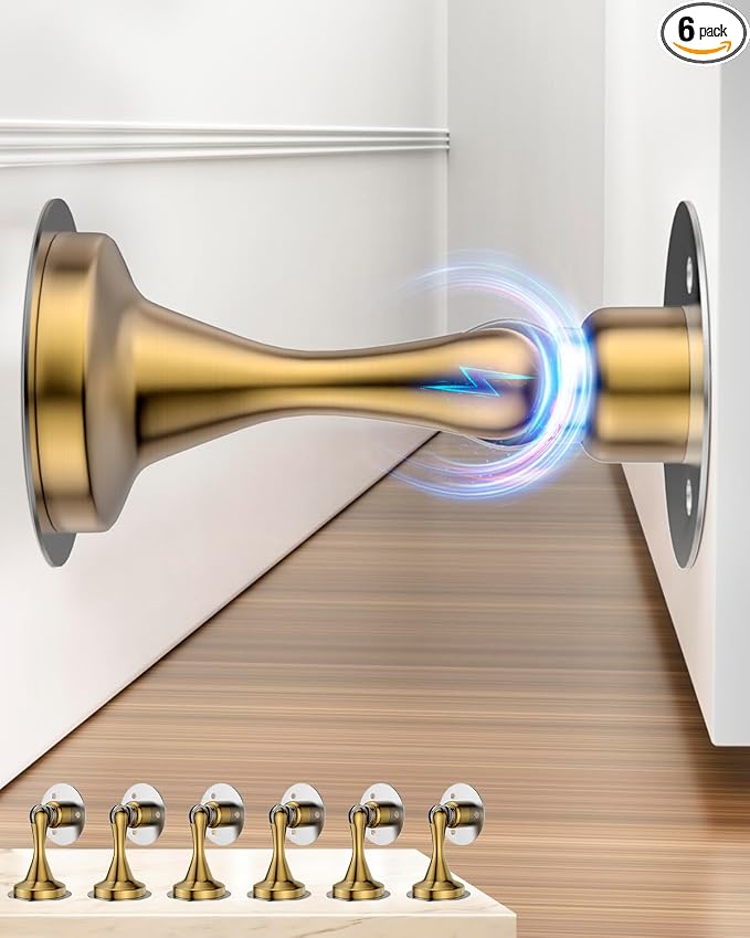 Magnetic Door Catch Stainless Steel Door Stoppers Magnetic Doorstop 6 Pack | by HELEMAN