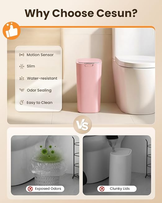 Cesun 5 Gallon Automatic Bathroom Trash Can - Image 7