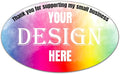 Custom 100-500 Stickers with Logo & Text - Oval, 5x3 Inch Labels for Business & Thank You Notes