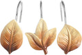 Brown Plant Leaf Shower Curtain Hooks, Eucalyptus Bathroom Decor, Metal by Gibelle