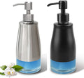 AUMIO 2-Pack Soap Dispenser Set, Brushed Nickel & Black by AUMIO