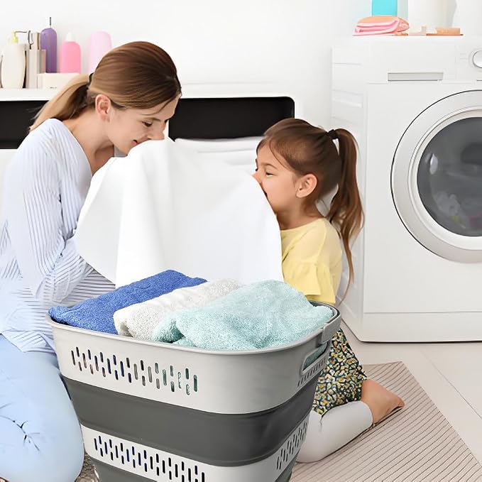 SAMMART 40L Collapsible Plastic Laundry Basket - Image 7
