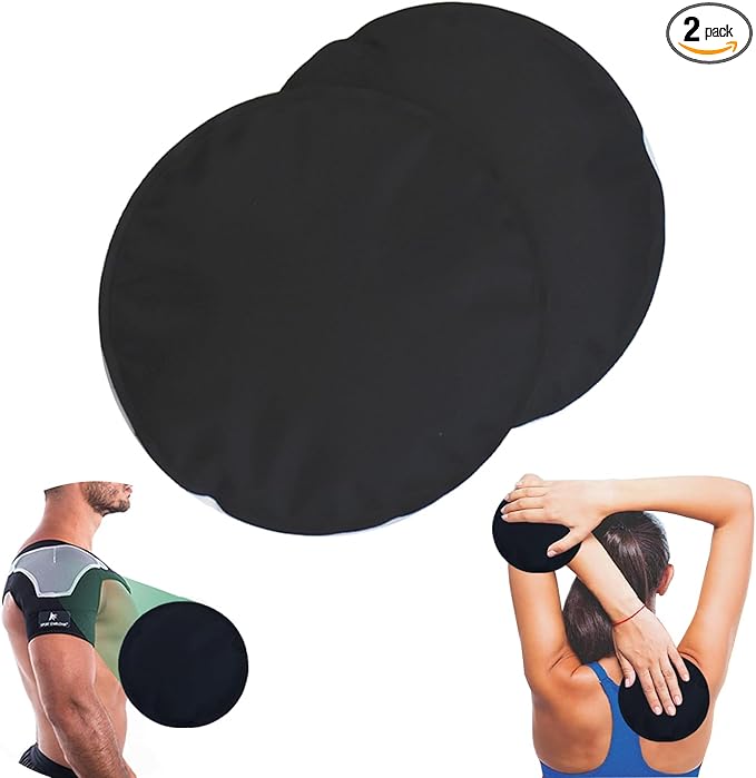 Small Ice Packs for Injuries Reusable - Kids Ice Packs for Boo Boos for Injuries Reusable Kids, Toddler – Baby Colic Relief (2 Pcs x 5.5") (Black)