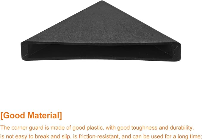 uxcell 20Pcs Plastic Corner Protectors 6x50mm Right Angle Shape Glass Corner Guards Cushion for Corner Protection of Glass, Mirror, Tile, Black