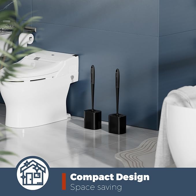 Holaloha Toilet Brush and Holder Set, Space Saving, 2 Pack, Ergonomic Silicone - Image 7