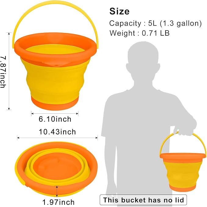 5L Collapsible Car Wash Bucket - Image 2