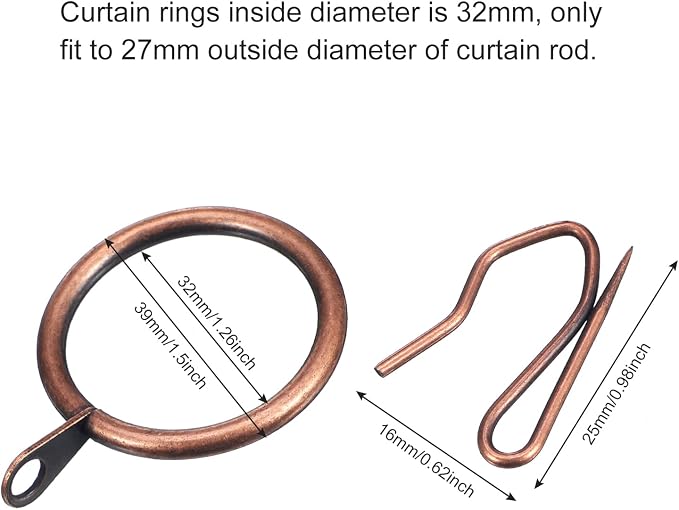 Hotop 30 Pcs Metal Curtain Rings - Image 2