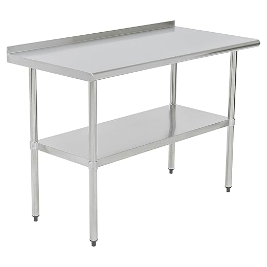 Pearington NSF Certified Stainless Steel Kitchen Prep and Work Table, Commercial Work Table for Restaurant and Home, 48" x 24", Stainless Steel