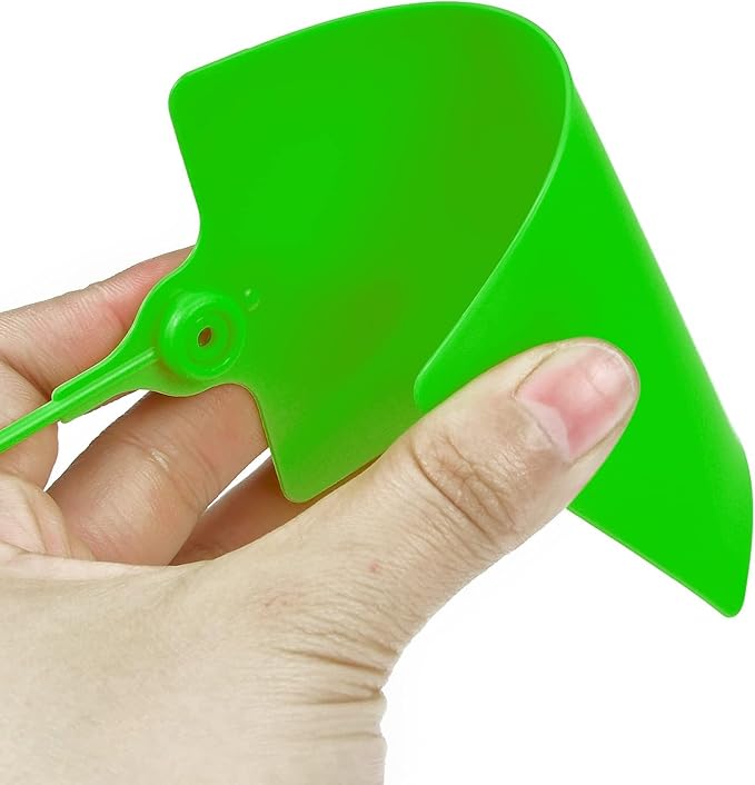 200 Pcs Durable Plastic Shipping Tags with Marker Pen Security Seals Sticker Labels,Waterproof Blank Luggage Tag for Packages, Logistics, Inventory, Travel(Green,200pcs)