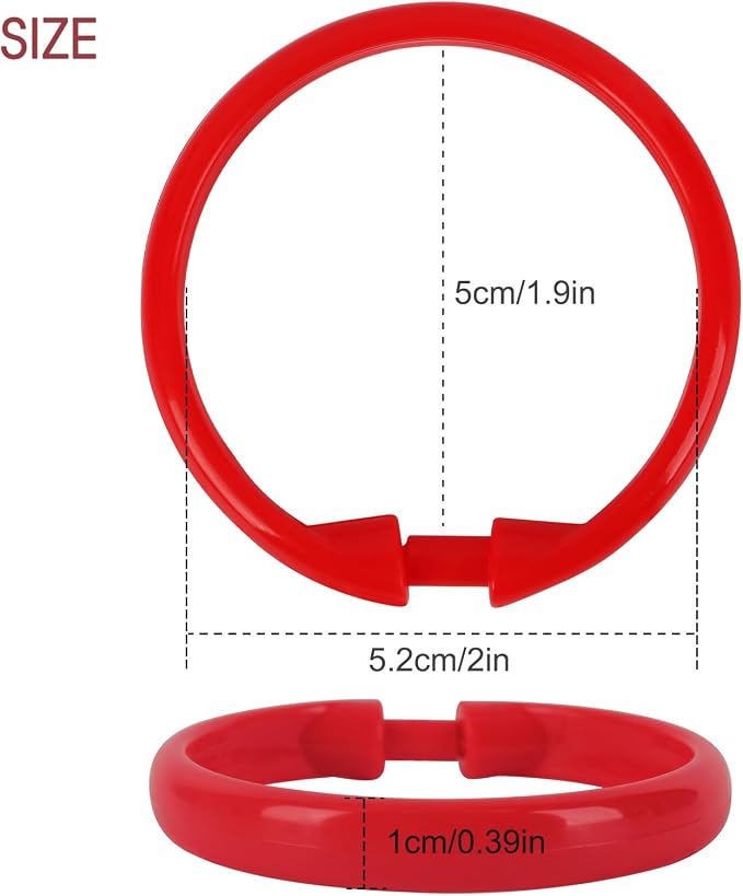 Red Shower Curtain Hooks - Image 4