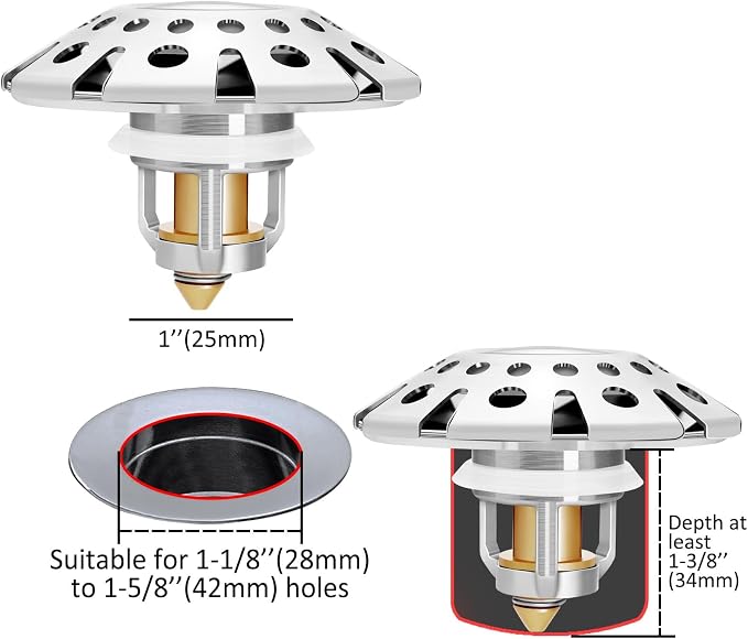 AzWzz Bathroom Sink Stopper, Sink Hair Catcher, Bathroom Sink Drain Strainer - Image 3