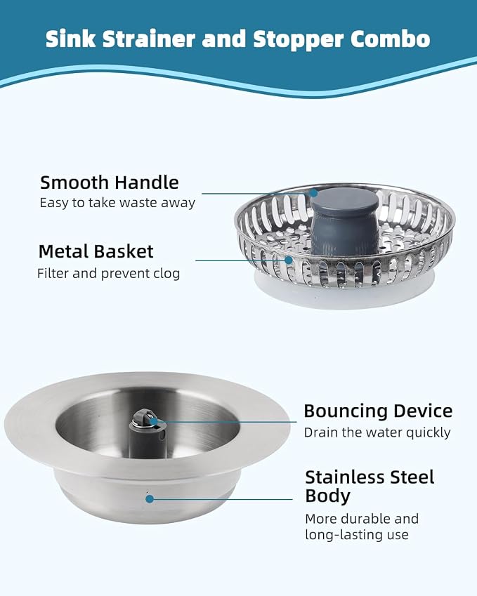 All Metal Sink Drain Strainer for Kitchen Sink - Image 4