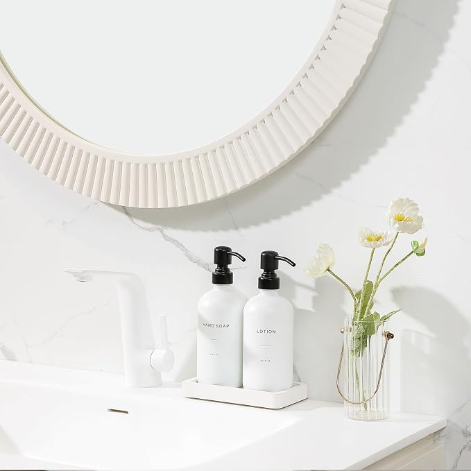Prus Waso White Soap Dispenser Set | Contains Hand and Lotion Dispenser - Image 5