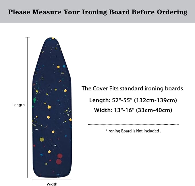 Ironing Board Covers Full Dustproof Stain Resistant Hook and Loop Fastener - Image 6