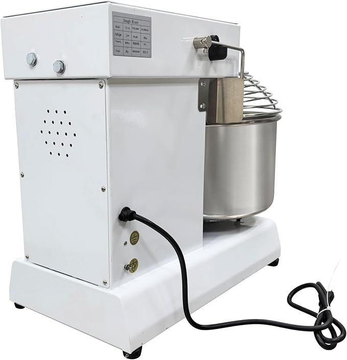 TECHTONGDA Commercial Sprial Dough Mixer with Double Action & Timer, 153-268 RPM Steplessly Variable Speed, 15L Stand Food Mixer, Dough Kneading Machine for Bakery, Pizzeria & Restaurant