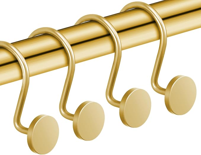 CHICTIE Gold Shower Curtain Hooks, Rustproof Shower Curtain Rings by CHICTIE