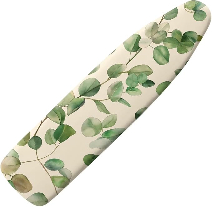 Green Leaves Easy Installation 15x54 Ironing Board Cover and Pad and Elastic by Hinthetall
