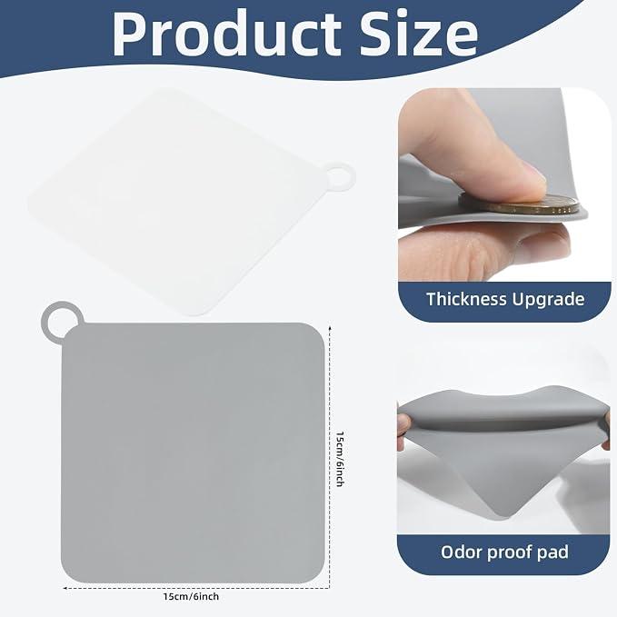4-Pack Silicone Shower Drain Cover, 6x6 Inch Flat Floor Drain Cover | Anti-Odor - Image 3