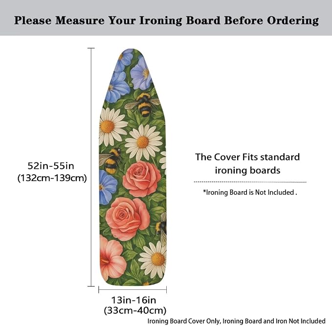 Rose Ironing Board Cover Non Stick Scorch Ironing Board Cover and Pad Standard - Image 5