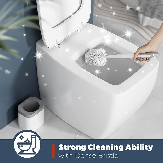Holaloha Toilet Brush and Holder Set, Space Saving, 2 Pack, Ergonomic Silicone - Image 3