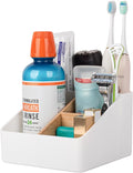 Toothbrush Holder 4 Slots Tooth Brush Organizer, Wihte | Detachable Bamboo by Heagoale