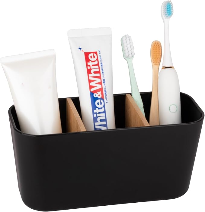 Toothbrush Holders Electric Tooth Brush and Toothpaste Organizer, 3 Slots by Heagoale