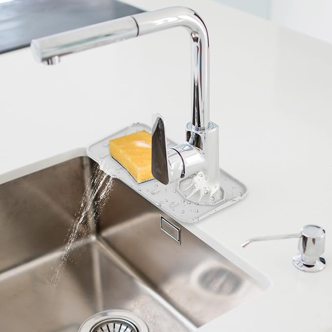 Dimeho Sink Faucet Splash Guard Mat Silicone Soap Dish Pad Small Faucet Handle by Dimeho