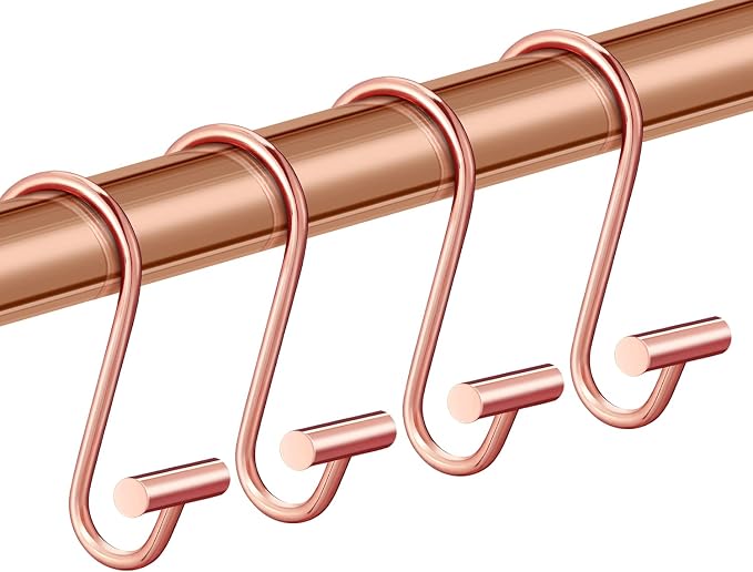 Rose Gold Shower Curtain Hooks Rings, CHICTIE Decorative Shower Curtain Rings by CHICTIE