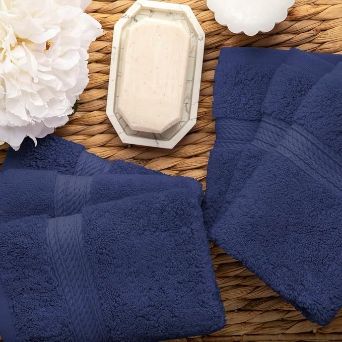 Superior Egyptian Cotton Plush & Absorbent, Face Towel Set of 6, Soft Luxury - Image 8