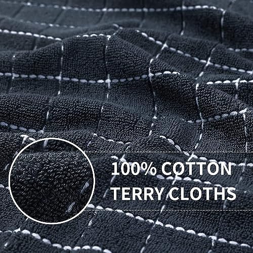 Homaxy 100% Cotton Terry Kitchen Towels, 18 Pack, Dark Grey - Image 2