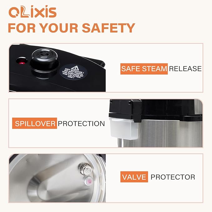 OLIXIS Electric Pressure Cooker 6.34Quart, 24 Functions in 1, Stainless Steel Pressure Cooker for Canning, Slowcook, Yogurt, Steam, Rice Grain, Soup, Bean, Poultry, Beef, Bake, Stew, Porridge