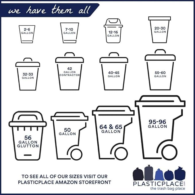 Plasticplace Heavy Duty Trash Bags, 40-45 Gallon, Industrial Strength, - Image 5