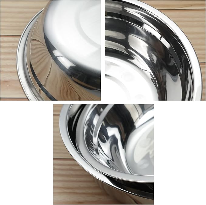 Zopnny 4 Pcs Stainless Steel Mixing Bowls, Metal Nesting Mixing Bowl, Prep Bowls for Meal Prep, Cooking, Baking