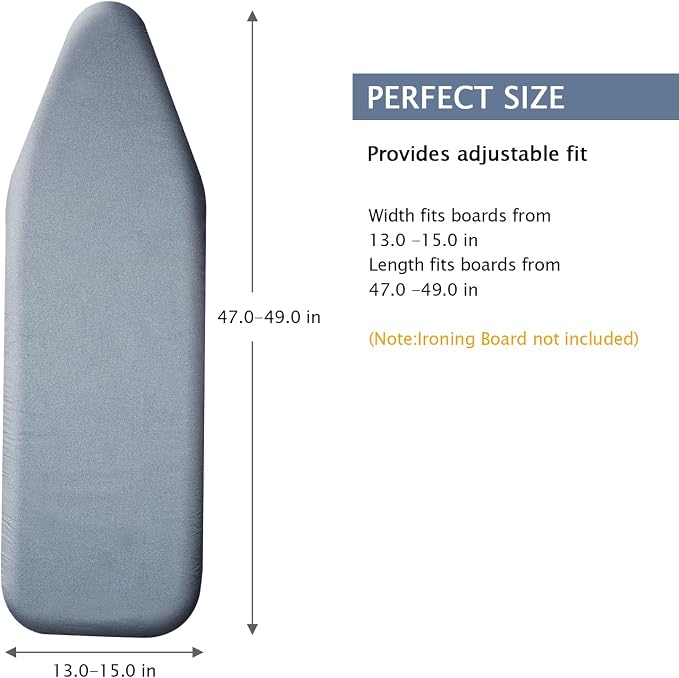 SheeChung Ironing Board Cover and Pad 15"x49", Scorch and Stain Resistant - Image 2