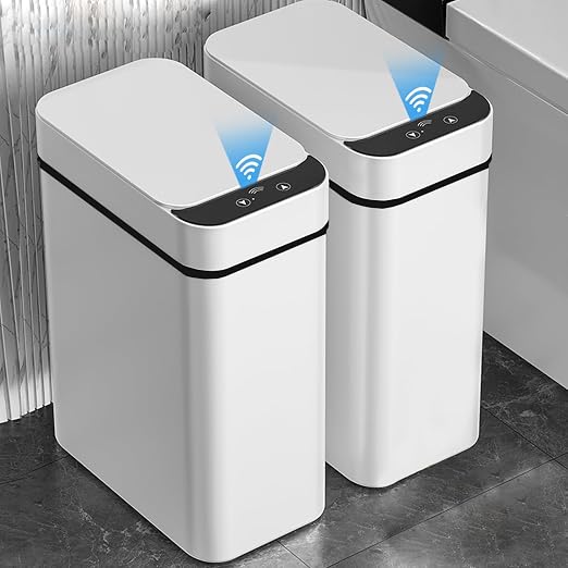 2 PACK - Slim Touchless Bathroom Trash Can - Smart Trash Can Motion Sensor | - Image 8