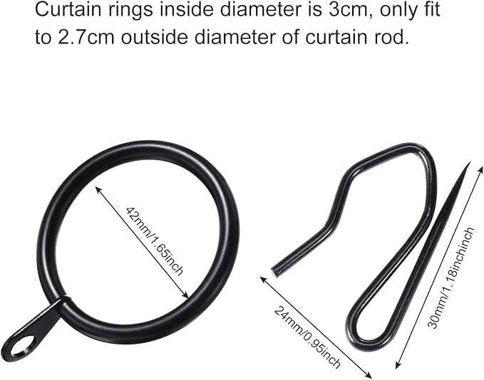 Hotop 30 Pcs Metal Curtain Rings - Image 2